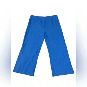 Jason Wu Regular Linen Blend Wide Leg Braided Crop Pants French Blue NEW Size 12